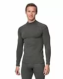 DANISH ENDURANCE Camiseta Térmica de Lana Merino para el Frío Extremo para Hombre, Gris Oscuro, M