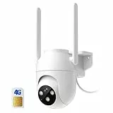 PEEIPM 4G LTE Camara Vigilancia Exterior con Sim Tarjeta: 2K HD Camara Seguridad Exterior con Visión Nocturna Color Detección Humana PIR Alarmas para Casa IP66 - Cable