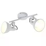 BRILONER - Lámpara de Techo, Diseño Retro/Vintage, Iluminación de Salón, Hogar, 2xE14, 40 W, Lampara Techo, Focos LED Interior Techo, Lamparas de Techo Dormitorio, 55.4x10x18.1 cm, Blanco