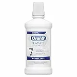 Oral-B 3D White Luxe Perfección Enjuague Bucal Sabor Menta Limpia 500 ml, Enjuague Bucal Sin Alcohol