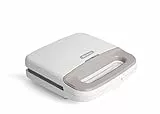 Ariete Tostiera Breakfast 1961, placa eléctrica para tostadas, placa para sándwich, placas fijas parrilla con revestimiento antiadherente, conservación vertical, 750 W, blanco