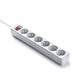 Famatel IC-9/706 Regletas 6 Interruptor de Encendido | 1,5 Metros | hasta 3500W | Protección Infantil | Base enchufes Múltiple | Orientación Tomas a 45o | Evita consumos Fantasma, Blanco