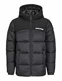 JACK&JONES JUNIOR JJMOON Hood Puffer MNI Chaqueta Acolchada, Black, 116 para Niños
