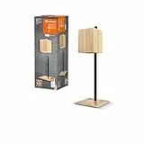 LEDVANCE Luz de mesa SMART+ DECOR Wood WiFi, 8W, 650lm, luz blanco dinámico (3000K a 6500K), regulable, madera certificada FSC, controlable por app, compatible con Amazon, Google