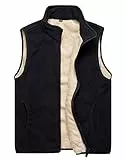 Oralidera Chaleco de Lana para Hombre Chaleco Termico Casual Trabajo Sin Mangas Chaleco Bodywarmers Chaqueta de Otoño Invierno Hombre con Cremallera e Bolsillos, Negro, M