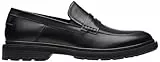 Clarks Burchill Penny, Mocasín Plano Hombre, Piel Negra, 44 EU