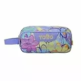 TOTTO - Estuche Escolar 3 Compartimentos, Modelo Agapec, Estuche Grande, Dimensiones 23 x 11.5 x 10.5 cm, Asa Lateral, Tiradores Ergonómicos con PVC, Tejido Resistente, Estampado Grafily