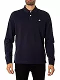 GANT Reg Shield LS Pique Rugger Camisa de Polo, Azul Noche, XXL para Hombre