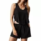 Calvin Klein Pijama Negro Mujer Vaqueros Holiday, Negro , M