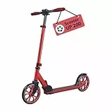 HUDORA Scooter Up 200 – Plegable, Altura Ajustable, con Soporte, Patinete Urbano, Color Rojo