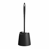TATAY Escobilla WC | Materiales Resistentes | Diseño Moderno | Cepillo Fijo y Duradero para Buena Higiene | Escobillas de Baño | Fabricada en España | 12 x 12 x 38 cm - Negro