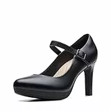 Clarks Collection Shoes, Ambyr Shine, Black Leather, 5 (Women)