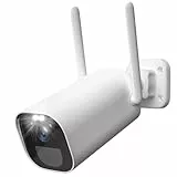 YESKAMOU Cámara de Vigilancia WiFi 3MP Ultra HD para Exteriores, Cámara PTZ 360° para Interiores, Visión Nocturna en Color, Alimentación por Batería, Resistente al Agua IP65, Audio Bidireccional