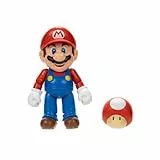 Nintendo Super Mario - Figura de Mario de 4 pulgadas con accesorio de hongo encendido. A partir de 3 años (con licencia oficial)