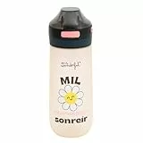 Mr. Wonderful - Botella Margarita - Mil razones para sonreír - Botella de Tritán libre de BPA - Botella con Cierre Hermético y muy Ligera - Capacidad 600 ml
