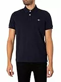 GANT Shield Polo de piqué SS con Escudo REG, Evening Blue, L para Hombre