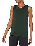 Amazon Essentials Camiseta sin mangas de algodón suave y de ajuste estándar para mujer (disponible en tallas grandes) (anteriormente Core 10), color verde oscuro, talla XL