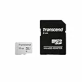 Transcend Tarjeta de Memoria microSDXC 300S 16GB Clase 10 con hasta 95/45 MB/s (para Smartphones, Consolas Nintendo Switch) con Adaptador SD y Embalaje Frustration Free - TS16GUSD300S-A