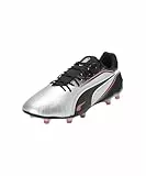 PUMA King Match FG/AG, Zapatillas de fútbol Unisex Adulto, Silver Black-Sun Struck White, 39 EU
