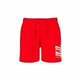 PUMA Cat Logo Mid Length Swim Trunks, Rojo, L Hombres