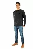 Tommy Jeans TJM Reg S Flag Crew Dm0dm20741 Sudadera de Cuello Redondo Hombre, Negro (Black), S