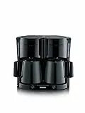 SEVERIN - Cafetera de goteo Duo hasta 16 tazas, Cafetera de filtro compacta / Cafetera americana con 2 jarras termo, Con Desconexión Automática, Negro, KA 9315