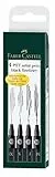 Faber-Castell 167115-4 Rotuladores Pitt Artist Pens Black Fineliner - Puntas, XS, S, F, M, Negro