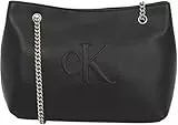 Calvin Klein Bolso bandolera Mujer Sculpted Chain con cadena, Negro (Na Black), Talla Única