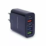 Goodyear, Cargador de teléfono de 220 V y 5 Puertos: 3 USB + 2 USB-C, 65 W, Cargador de Pared para Smartphone, tabletas, PC, Banco de energía, etc