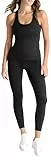 DKNY Balance Compression Racerback Tank W/Built in Bra Camiseta, Negro, S Mujeres
