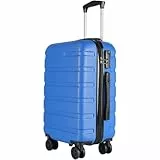 T-LOVENDO.ES Maleta de Viaje Cabina 55x40x20- Equipaje de Mano- 4 Ruedas giratorias- Material ABS Ligero- Semirígida- Candado o Cerradura combinación- Asa telescópica- Trolley- Azul Claro
