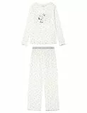 Women'secret Pijama de Manga Pantalón Largo Colección Multilicense Campus, White Print, XXL para Mujer
