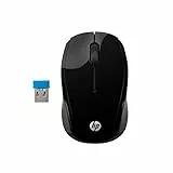 HP 200 - Ratón Inalámbrico (1000 dpi, Puerto USB, 2 Botones y Rueda de Desplazamiento, 12 Meses Duración Batería, Windows), Color Negro