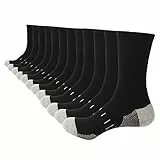 BUDERMMY Calcetines Altos Hombres 39-42 43-46,Calcetines Hombre Altos Deportivos Algodón Transpirable Anti-ampollas Calcetines Running (FR/ES, Números, 43, 46, Regular, Regular, Negro 6 pares)