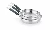 BRA Master Set de sartenes 20-24-28 cm, acero inoxidable, Sin Antiadherente, Sin PFOA, Full Induction, Apta para todo tipo de Cocinas, Mango acero inoxidable recubierto de Silicona