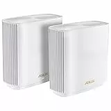 ASUS ZenWiFi XT9 2 Pack, Sistema WiFi 6 Mesh Tribanda para Toda la Casa AX7800, Hasta 530 m2, WiFi a 7.8 Gbps, 3 SSID, Seguridad de Red y Controles Parentales, Puerto 2.5G, Color Blanco