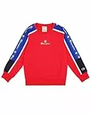 Champion Legacy Retro Sport B (306857) - Sudadera con cuello redondo y forro polar ultraligero, suave y compacto, bermellón/azul profundo (CRD/BAI/WHT), 3-4 años (XXS) Niños FW24