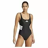 adidas 3 Stripes U-Back Swimsuit Traje de baño de una Sola Pieza, Negro/Blanco, 48 para Mujer