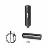 GRIFEMA Espumador de Leche USB Recargable Batidor de Leche Espuma electrico, 13000 RPM, Ergonómico, Fácil De Limpiar, Mini Batidor Leche Espuma para Cappuccino, Café Bulletproof, Matcha