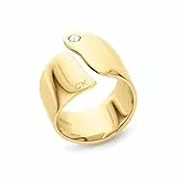 Calvin Klein Anillo de la colección CK CHERISHED para mujer en oro amarillo adornado con un cristal - 35000663C, Acero inoxidable, Sin piedras preciosas