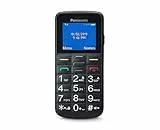 Panasonic KX-TU110EXB - Teléfono Móvil Para Personas Mayores, 1.77 Pulgadas (160 x 128), Pantalla y Teclas Grandes, Botón SOS, Resistente a Golpes, Linterna, Batería 22h, Negro, 11,4 x 5,1 x 1,3 cm