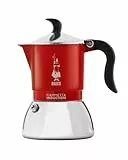 Bialetti Fiammetta Cafetera de inducción, 4 tazas (150 ml), Apto para todos los fuegos, Diseño elegante, Rojo