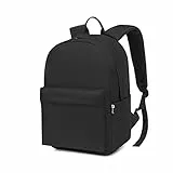 Kono Mochila Escolar Ligera de Gran Capacidad para Adolescente Hombre Mujer, Colegio Universidad Trabajo, Mochila Portátil 15,6'' Viaje Negocios Diario - Negro