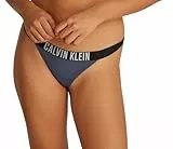Calvin Klein Braguita de Bikini para Mujer con Logo Tipo, Azul (Grisaille), XL