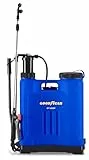 Goodyear - Mochila Pulverizadora Manual 16L, Presión de Trabajo 1'4-2 Bar, Lanza de Acero Inoxidable, Boquillas Regulables, Pulverizador de Jardín para Fertilizantes y Pesticidas