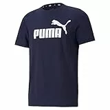 Puma Ess Logo Tee Camiseta de Deporte, Peacoat, XL Hombre