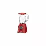 Moulinex Batidora de vaso Blendforce LM4205 - Batidora vaso de plástico 600 W, 4 cuchillas de acero inoxidable, 2 velocidades, limpieza fácil y jarra de plástico de 2 L, apta para hielo, rojo