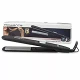 Rowenta Express Style SF1810 - Plancha pelo, revestimiento cerámico turmalina, 2 temperaturas, placas extralargas, calentamiento rápido, sistema de bloqueo, Negro/Plata