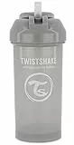TWISTSHAKE Straw Cup Vaso de Aprendizaje para Beber con Antiderrame Boquilla con Silicona Pajita 360 ml, Taza de Entrenamiento para Sorber para Bebé, Sin BPA, 6 + Meses, Gris Pastel