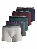 Jack & Jones Jacoliver Trunks Noos Jnr 5 Pack Calzoncillos bóxer, Niños, Gris Claro - Gris - Verde - Rojo - Azul Oscuro, 164